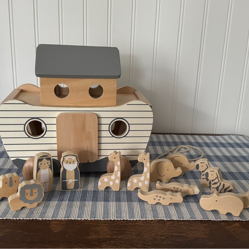Pottery Barn Kids Wooden Noah's Ark Animal Playset